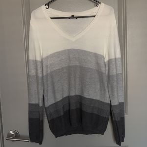 Tommy Hilfiger V-neck ombre grey sweater women's